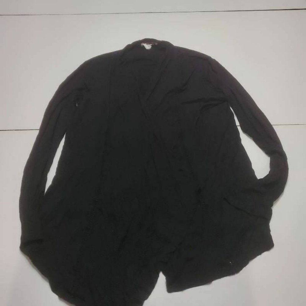 Black Women's Open-Front Cardigan Sweater